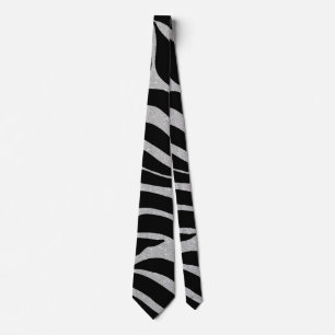 Elegant Black Glitter Zebra Animal Print Slips