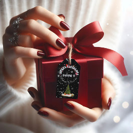 Elegant Black God jul Graffiti Gift Märkre Presentetikett