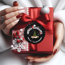 Elegant Black God jul Graffiti Round Gåvor Etiketter