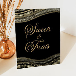 Elegant Black Gold Agate Sweets and Treats
