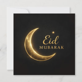 Elegant Black & Gold Eid Mubarak Card – Premium Is Inbjudningar