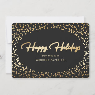 Elegant Black Gold Foil Hand Lettered Business Julkort