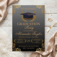 Elegant Black & Gold Graduation