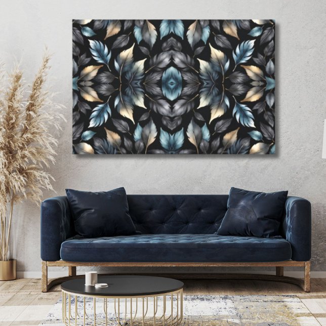 Elegant Black & Gold Leaf Canvas Print (Skapare uppladdad)
