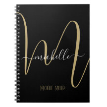 elegant black gold monogram initial business name