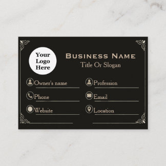 Elegant Black Gold Standard Business Card  Visitkort