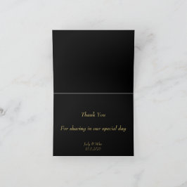 Elegant Black & Gold Than You card Tack Kort