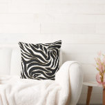 Elegant Black Gold Zebra White Animal Print Kudde<br><div class="desc">This stylish trendy hand-drawn gold and black zebra animal print, a beautiful exotic animal hand-painted design, is perfect to add a glam, luxury sense to any special event or decor. A chic zebra animal print, safari, jungle wild modern design filled with black and yellow gold blend zebra wavy lines and...</div>