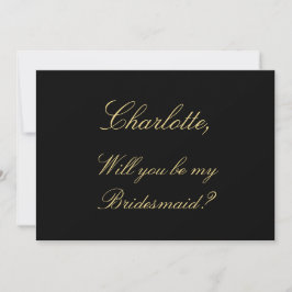 Elegant Black Golden Beige Bridesmaid Frieri Inbjudningar