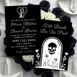 Elegant Black Gothic tills döden gör oss del Bröll Inbjudningar