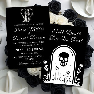 Elegant Black Gothic tills döden gör oss del Bröll Inbjudningar