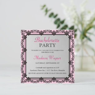 Elegant Black Gräns Bachelorette Party bjudande in Inbjudningar
