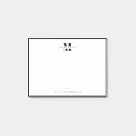 Elegant Black Gräns, enkelt Monogram Namn Post-it Block