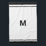 Elegant Black Gräns Script Monogram Brev Kökshandduk<br><div class="desc">Namn Kitchen Towel Modern Snyggt Elegant Monogram Script Namn Kitchen Towel</div>