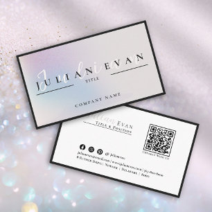 Elegant Black Gräns Silver Holograf Beauty Visitkort