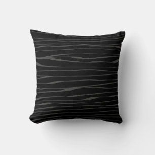 Elegant Black Grått Modern Abstrakt Zebra Kudde