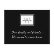 Elegant Black Grått Monogram New Home Flytta