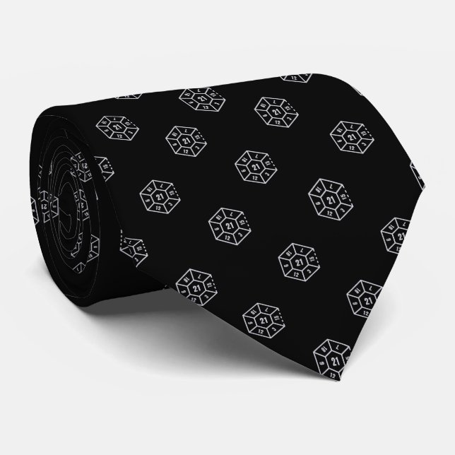 Elegant Black Grått Number Dice Slips (Rullad)