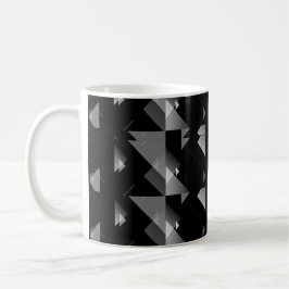 Elegant Black Grått Triangle Geometrical Patterne Kaffemugg