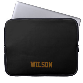 Elegant black &gray monogram name  laptop fodral