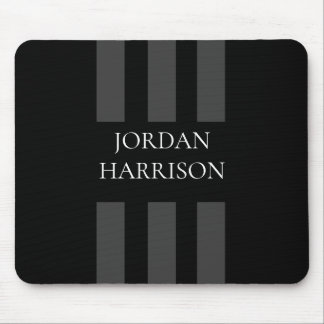 Elegant Black Gray Stripes Logo mouse pad Musmatta