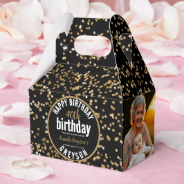 Elegant Black & Guld 40:e födelsedagen Party Presentaskar