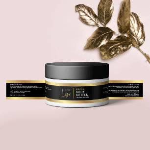 Elegant Black & Guld 4 OZ 120 ml kosmetisk Burk-et Etikettband