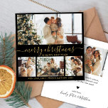Elegant Black Guld 4 Photo Collage jul Julkort<br><div class="desc">Elegant Calligraphy Minimalist Black and Guld 4 Photo Collage God jul Script Helgdag Card. Den här sjutna, minimalistiska, visuella, fyra (4) fotokortsmallen har en söt fotokollage och säger "God jul och Gott nytt år"! Texten "God jul" hälsning är skriven i ett vackert handskrivet teckensnitt som snabbt byts ut mot svan...</div>
