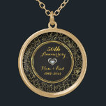 Elegant Black & Guld 50:e Bröllop-årsdagen Guldpläterat Halsband<br><div class="desc">Elegant svart och guld 50:e bröllop-årsdagen</div>