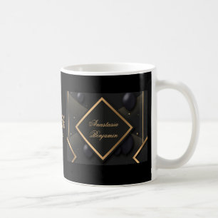 Elegant Black Guld 50:e Snyggtens Anpassningsbar Kaffemugg
