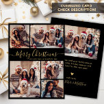 Elegant Black Guld 5 Photo Collage jul Julkort<br><div class="desc">Modern Calligraphy med enkel Elegant Black och Guld 5 Photo Collage God jul Script Helgdag Card. ( ) NOTERA ATT DESSA STORLEKA KORT PÅ 6, 5" X 8, 75" ÄR STÖRRE ÄN GENOMSNITTET, PÅ GRUND AV DET STÖRRE STORLEKA KORTET ÄR DET NÄSTAN SÄKERT ATT POSTAGKOSTNADERNA KOMMER ATT VARA HÖGRE. OM...</div>