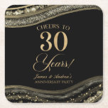 Elegant Black Guld Agate 30-årsdagen Party Underlägg Papper Kvadrat<br><div class="desc">Det är Elegant Black Guld Agate 30:e Bröllop-årsdagen för Party Pappra Underlägg!</div>