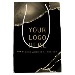 Elegant Black Guld Agerar din Logotyp här Medium G