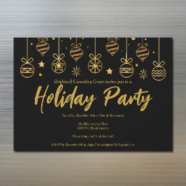 Elegant Black Guld Anpassningsbar Business Julfest Magnetisk Inbjudningskort