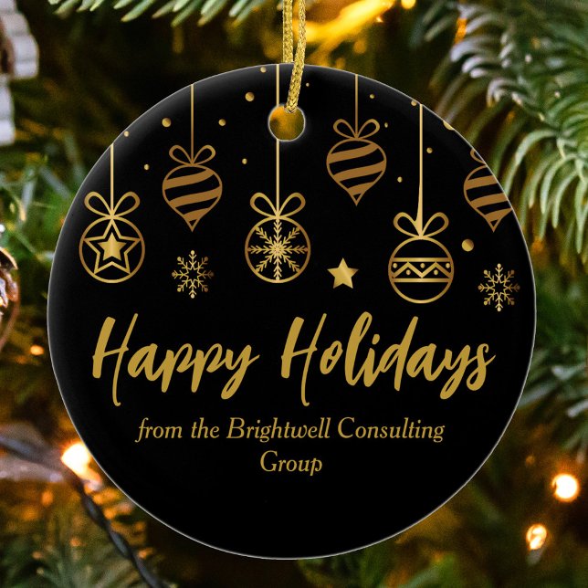 Elegant Black Guld Anpassningsbar - julklapp för f Julgransprydnad Keramik (Skapare uppladdad)