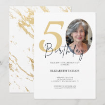 Elegant Black Guld Anpassningsbar Photo 50:e födel