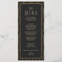 Elegant Black & Guld Art Deco Gatsby Bröllop