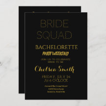 Elegant Black & Guld Bachelorette Itinerary Detail