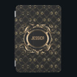 Elegant Black & Guld Baroque Blommigt Ram iPad Mini Skydd<br><div class="desc">Elegant Black och guld blommigt ram baroque stil med anpassade monogram. Om du behöver hjälp med att anpassa någon av mina designers kontaktar du ArtOnWear-designern. Kostnadsfri textformatering med hjälp av direkthjälp tillgänglig på begäran.</div>