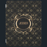 Elegant Black & Guld Baroque Blommigt Ram iPad Skydd<br><div class="desc">Elegant Black och guld blommigt ram baroque stil med anpassade monogram. Om du behöver hjälp med att anpassa någon av mina designers kontaktar du ArtOnWear-designern. Kostnadsfri textformatering med hjälp av direkthjälp tillgänglig på begäran.</div>