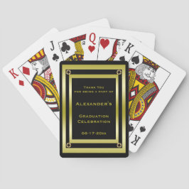 Elegant Black & Guld bildruta Studenten Tack Casinokort