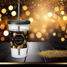 Elegant Black Guld Birthday Balloons Mönster