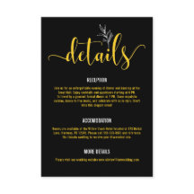 Elegant Black & Guld Botanical Bröllop Enclosur