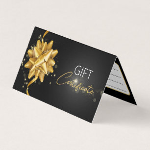 Elegant Black Guld Bow Classy Luminous Gift Card Kort