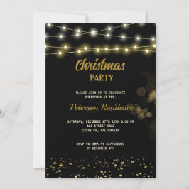 Elegant Black Guld Bow-Julfesten Inbjudningar