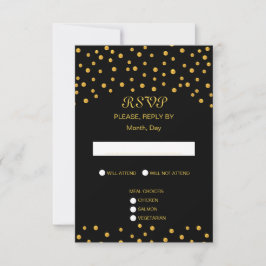 Elegant Black Guld Bröllop OSA Kort