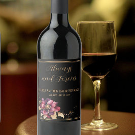 Elegant Black guld burgundy Vinflaska Etikett