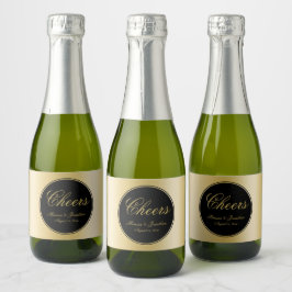 Elegant Black Guld Calligraphy Cheers Bröllop