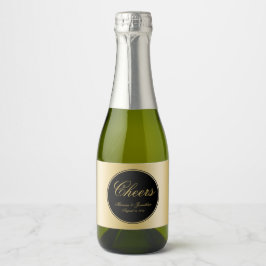 Elegant Black Guld Calligraphy Cheers Bröllop