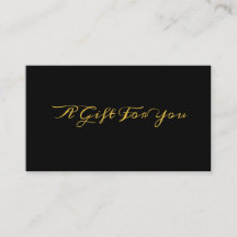 Elegant Black Guld Calligraphy Gift Certificate